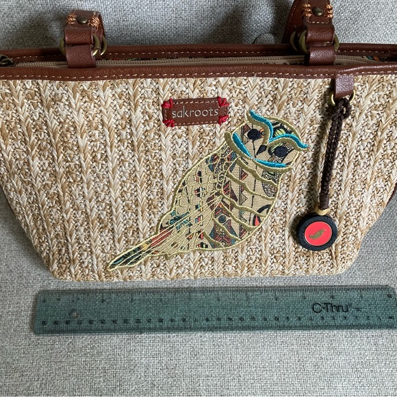 Sakroots straw shoulder bag with embroidered owl - Picture 12 of 12